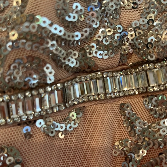 NWOT R & M Richards champagne colored sequined gown size 10 - Picture 9 of 14